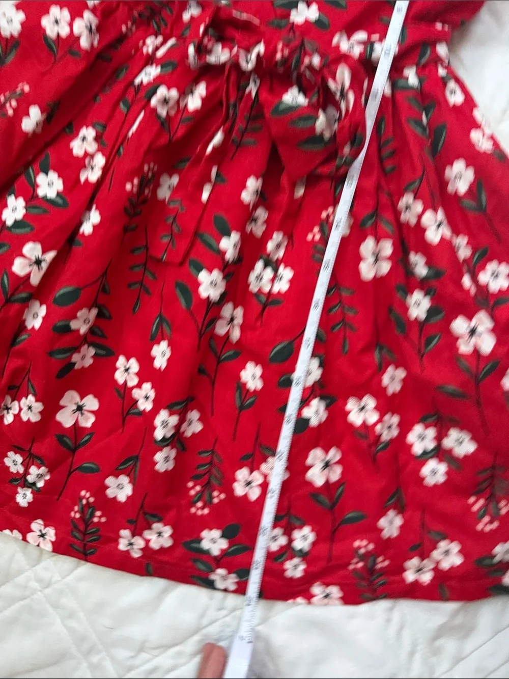 Carter's Red Floral Tie-Waist Sleeveless Dress